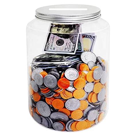 clear plastic coin bank|More.